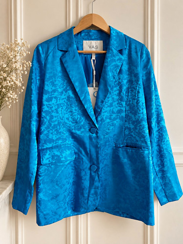 Yas damen blazer blau - blau, satin