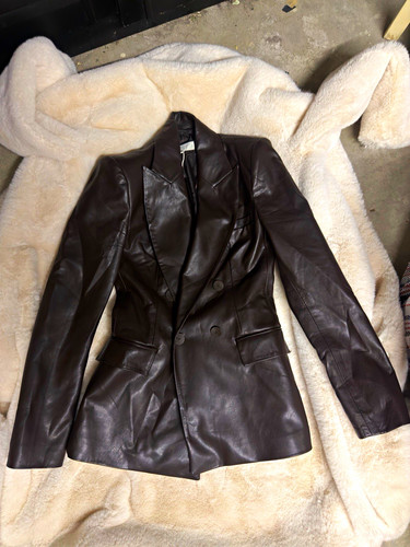 Zara damen lederblazer - lederblazer, schwarz