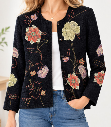 Elegante bestickte damenjacke - elegante,