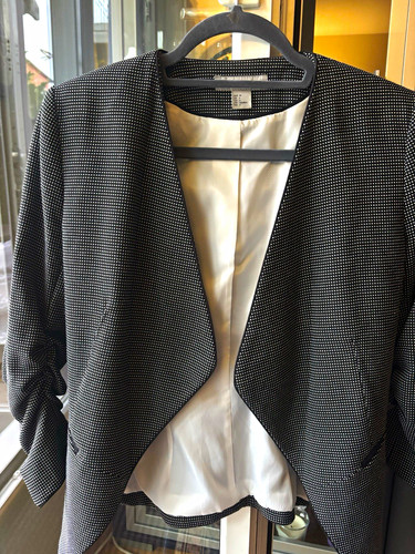 Damen blazer schwarz weiß - h&m,