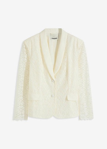 Spitzenblazer 48 wollweiß - gr.,