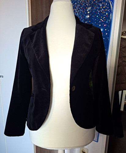 Damen samt blazer schwarz - samt-blazer,