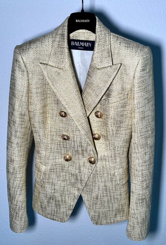 Balmain blazer tweed gold - blazer,