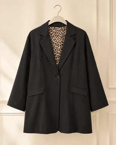 Damen curvy blazer leo futter - blazer, leo-futter