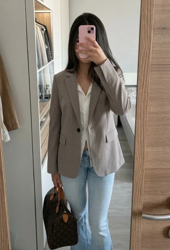 Blazer damen taupe grau - h&m,