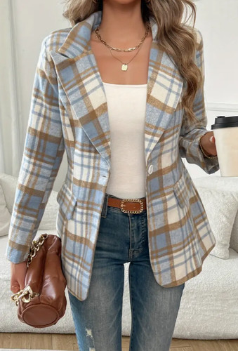 Karierter blazer mit - karierter,