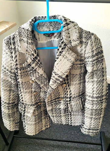 Damen tweed blazer kariert - tweed,